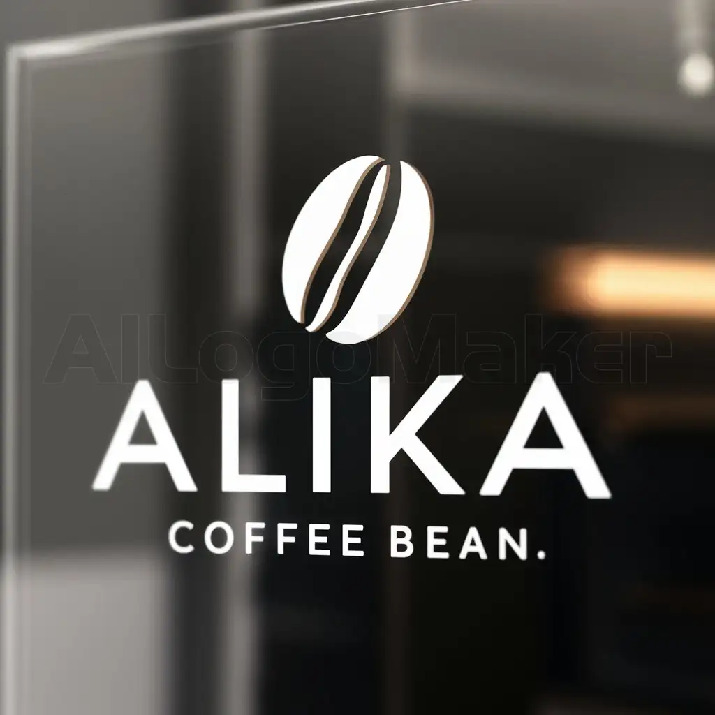 a logo design,with the text "ALIKA COFFEE BEAN", main symbol:coffee beans,Minimalistic,be used in Others industry,clear background