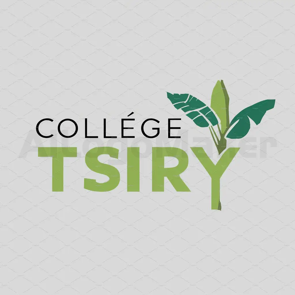 a logo design,with the text "collège tsiry", main symbol:pousse bananier,complex,be used in Education industry,clear background
