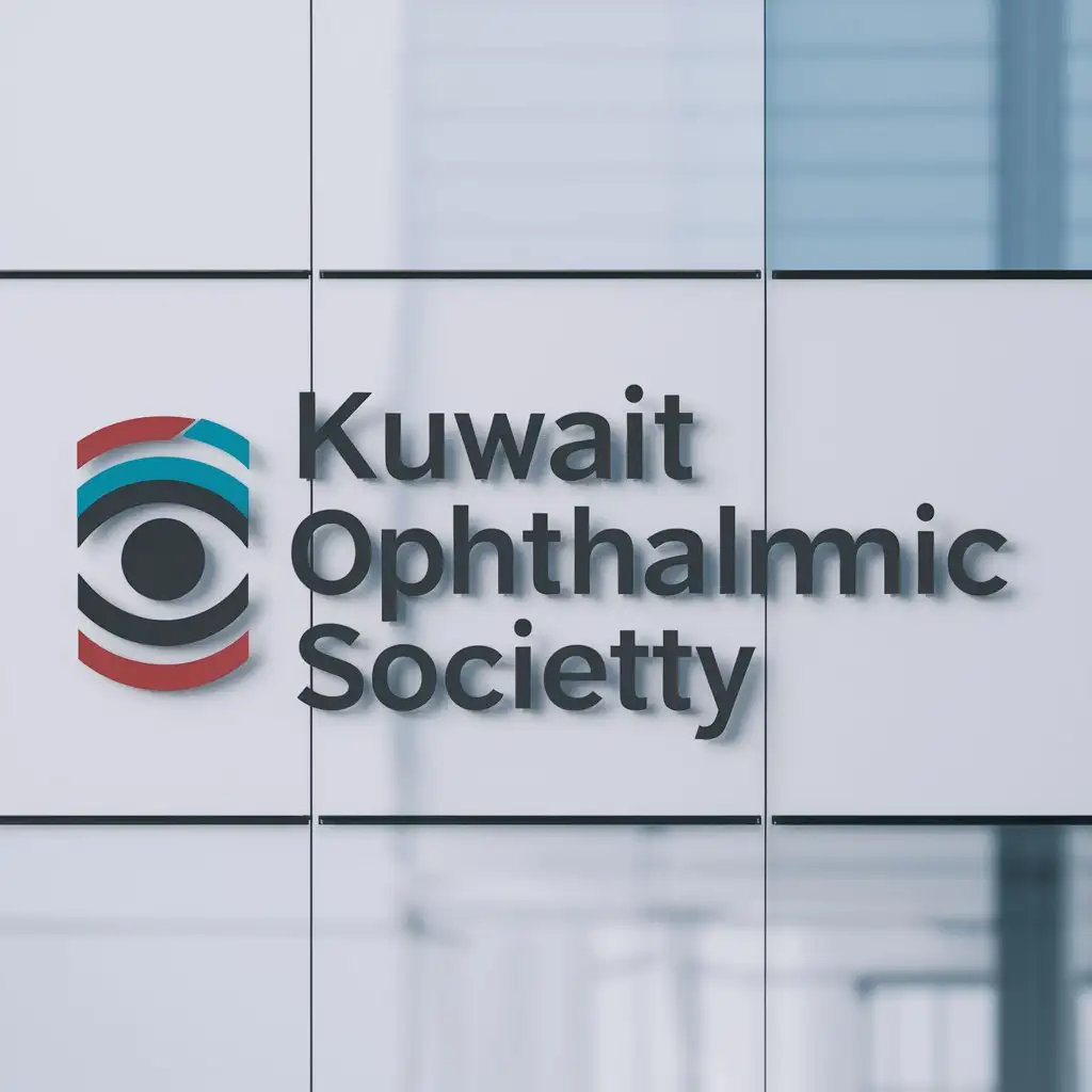 a logo design,with the text "Kuwait Ophthalmic Society", main symbol:a logo design,with the text 'Kuwait Ophthalmic Society', main symbol:Ophthalmology Kuwait, Moderate, be used in Healthcare industry, clear background,Moderate,be used in Healthcare industry,clear background