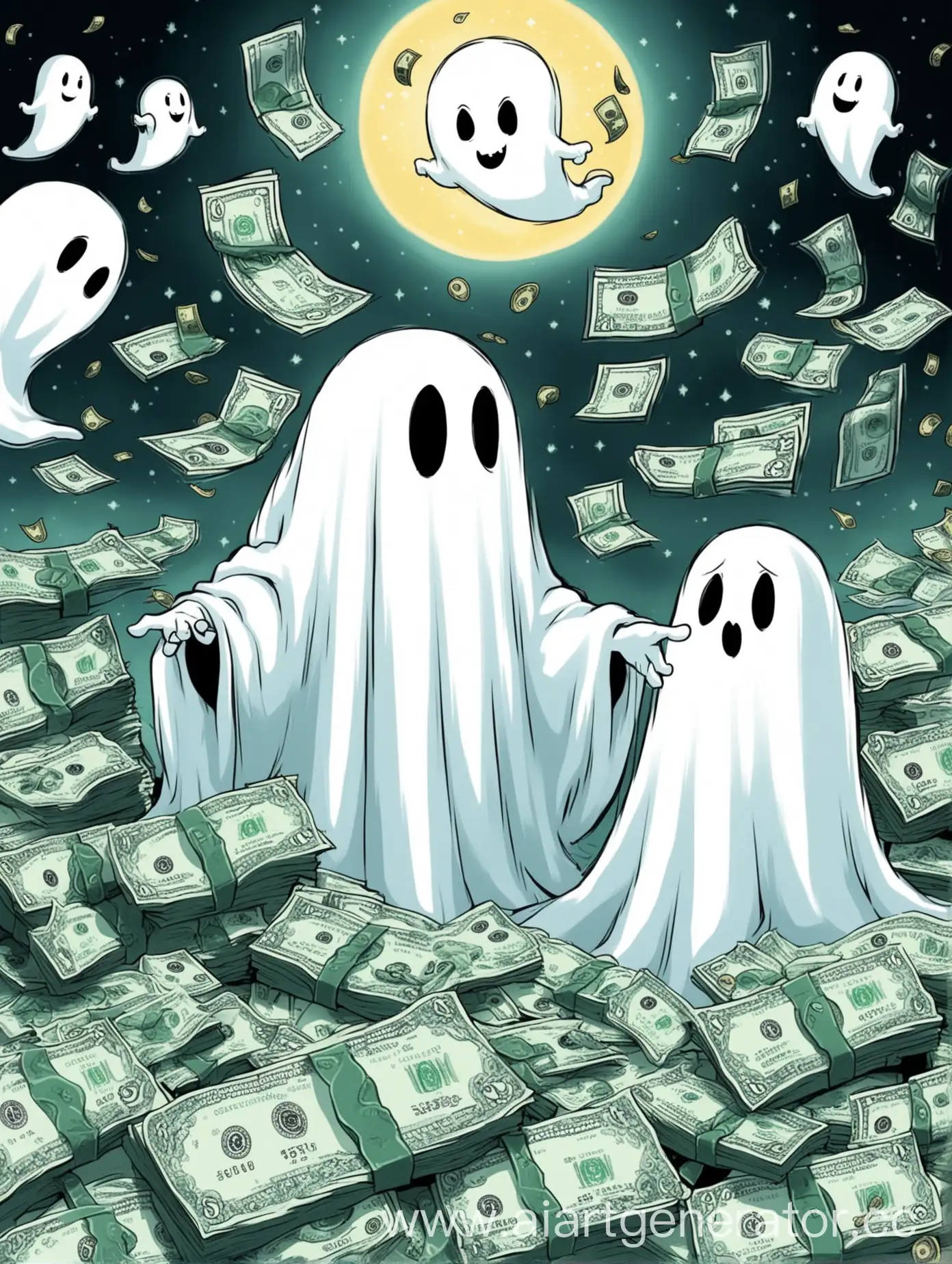 Friendly-Little-Ghost-Holding-Money
