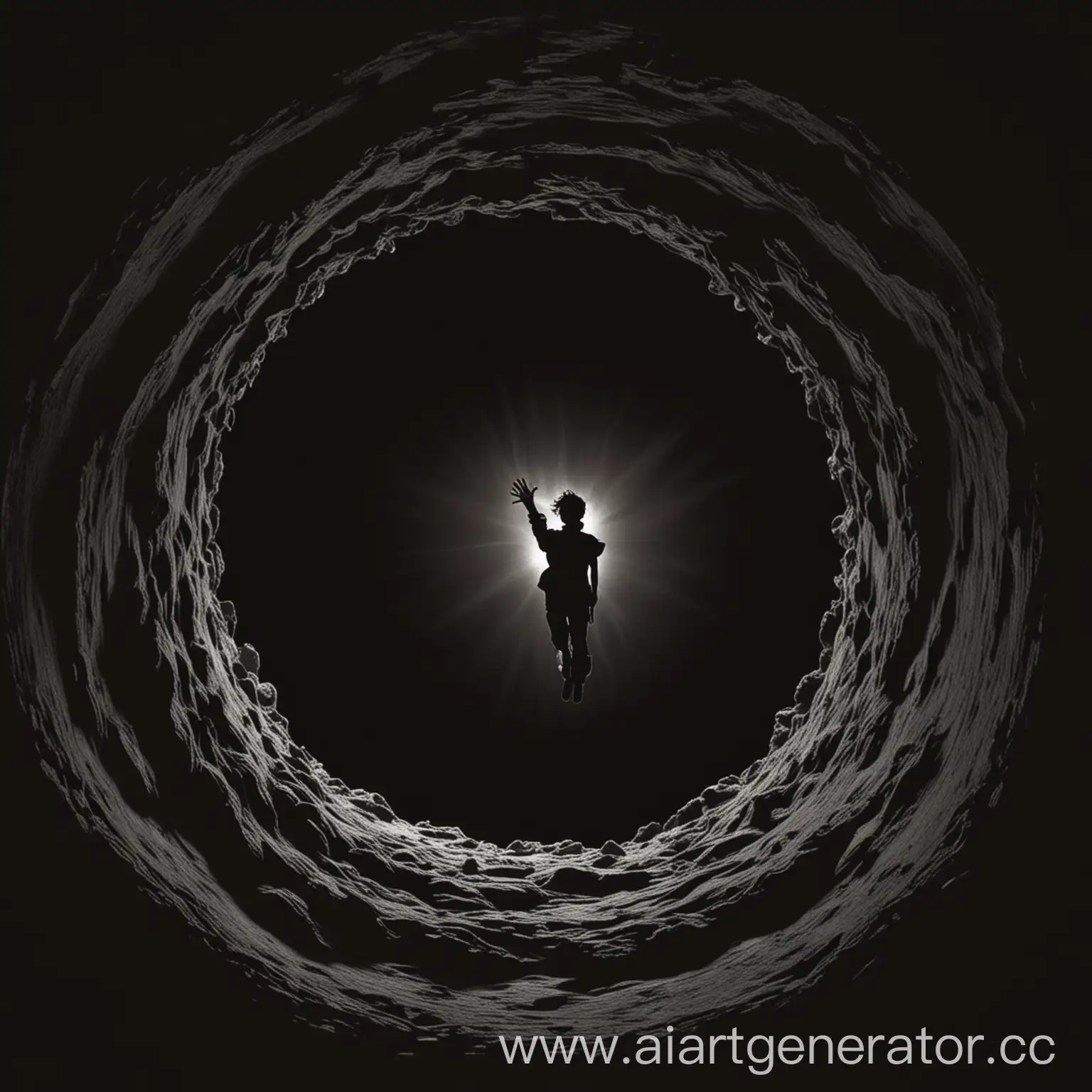 Person-Silhouette-Falling-into-Black-Hole-Reaching-Out-in-Desperation