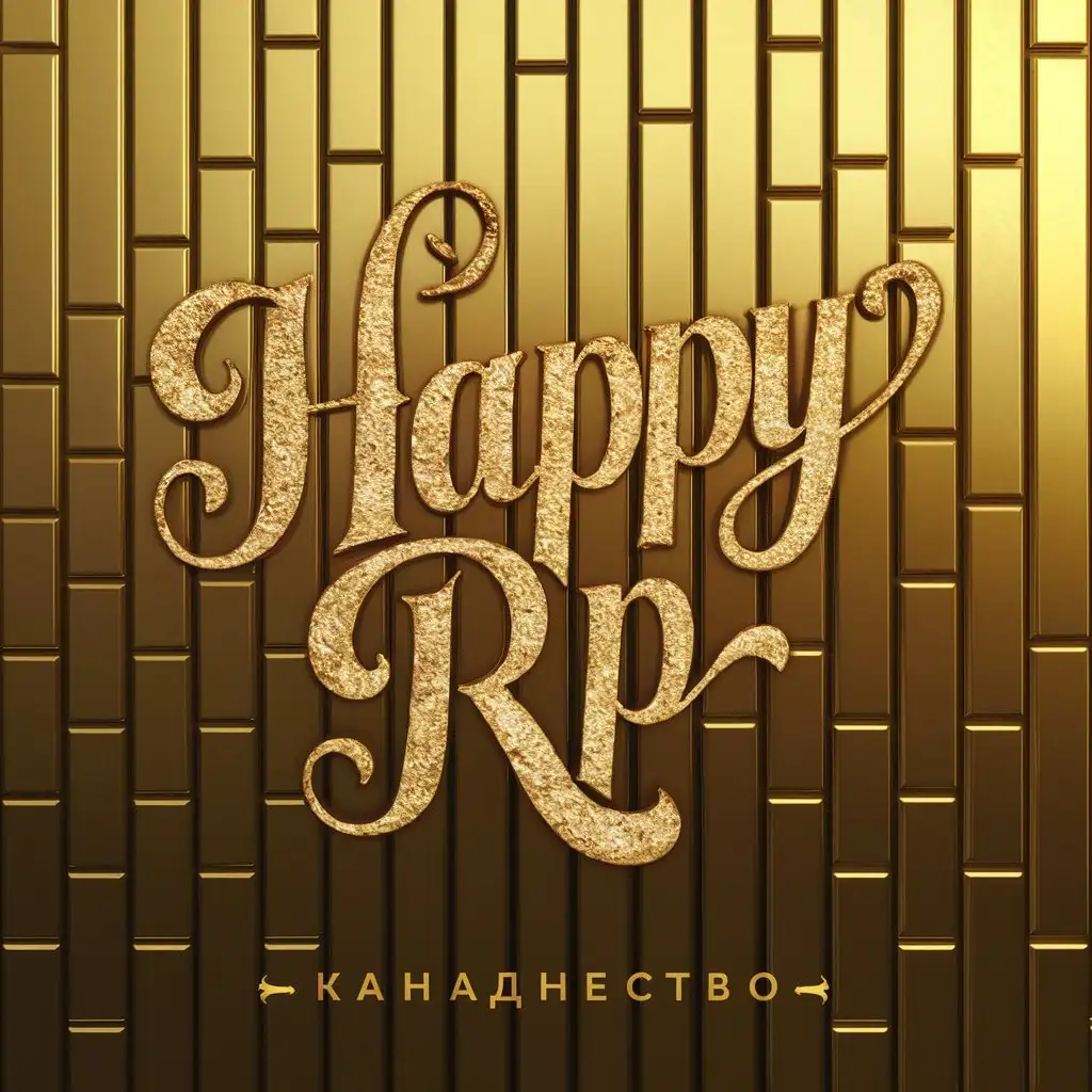 Иконка, фон золотые слитки, надпись по центру Happy RP, витиеватым шрифтом, надпись снизу Казначейство, 4к