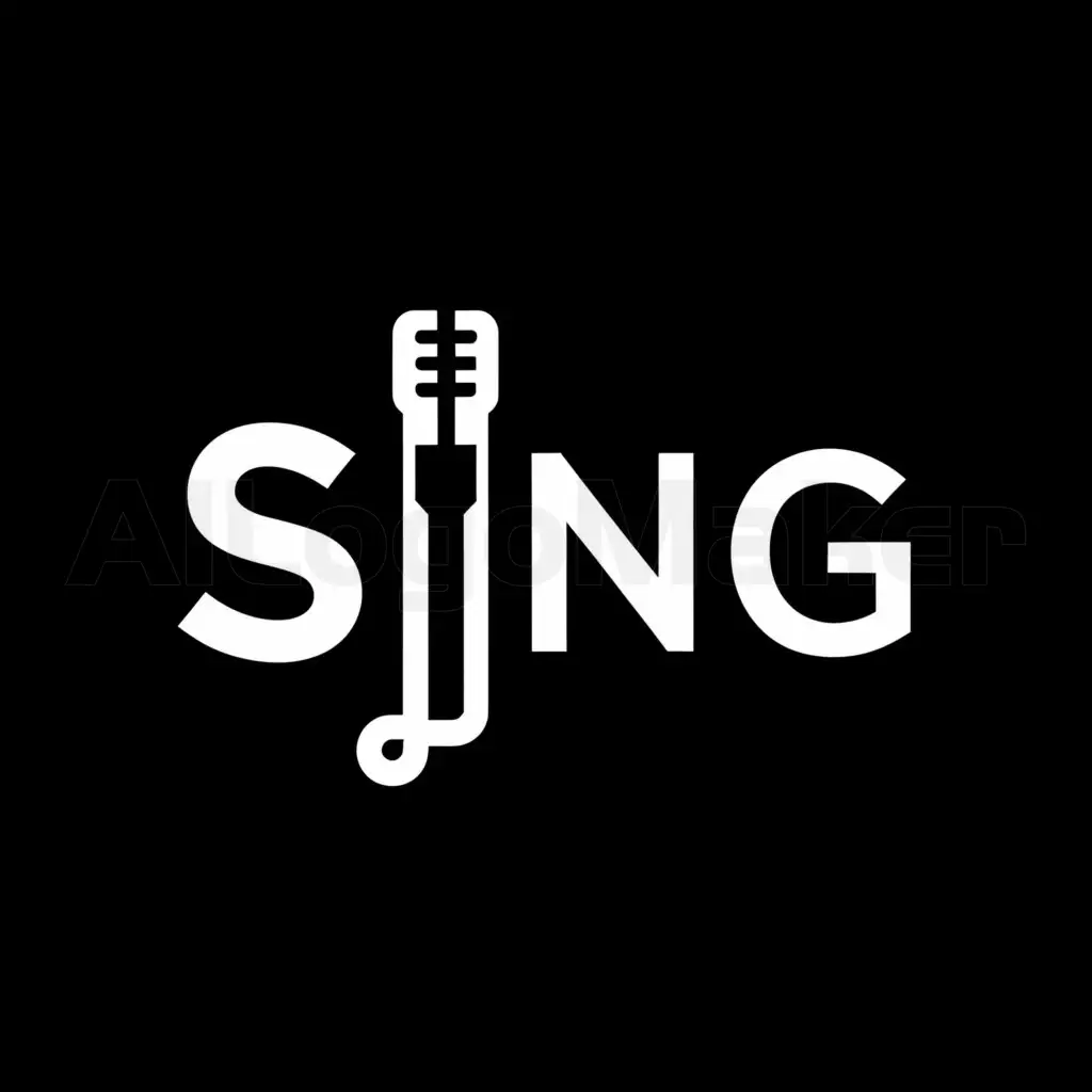 a logo design,with the text "S.I.N.G.", main symbol:microphone,Moderate,be used in Events industry,clear background