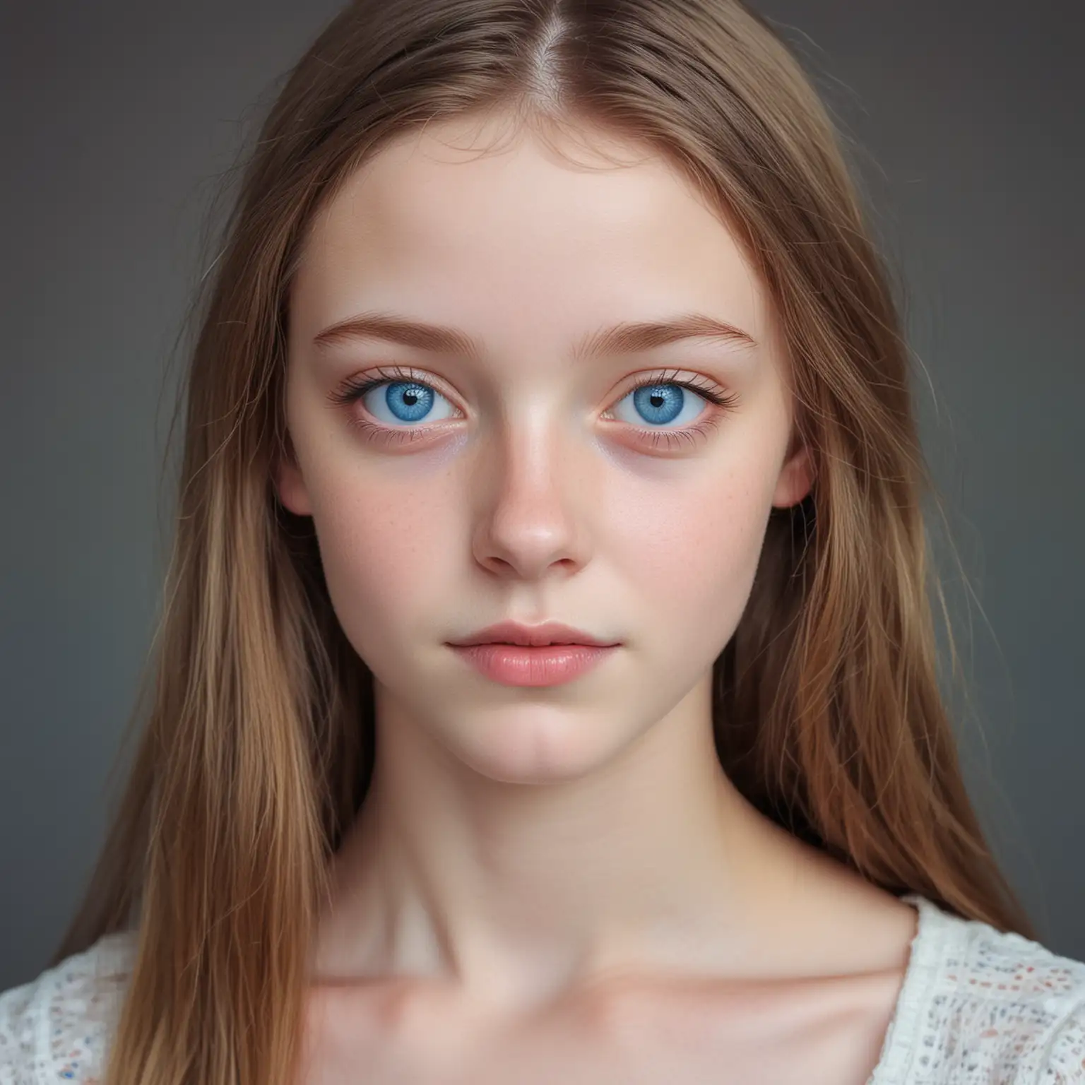 skinny pale teen girl with blue eyes face portrait