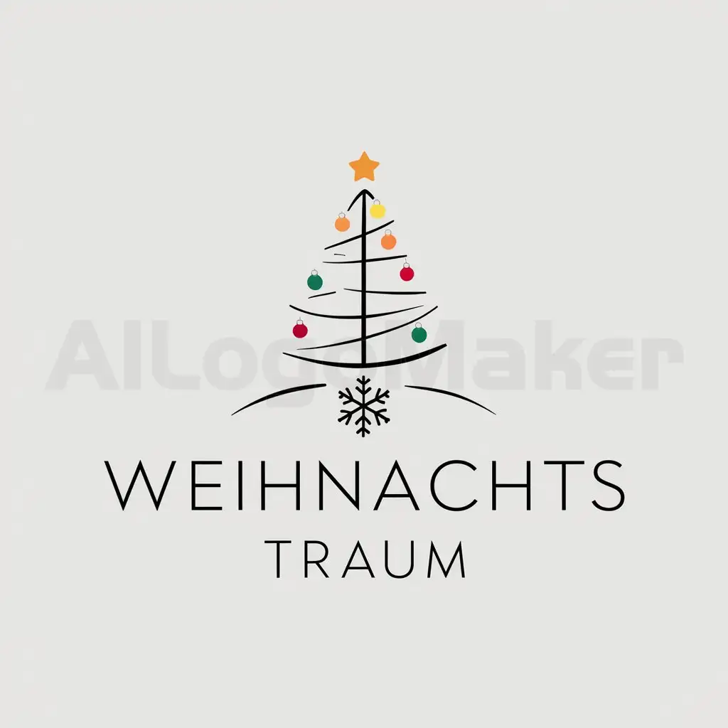 LOGO-Design-for-Weihnachts-Traum-Elegant-Christmas-Tree-and-Snowflake-Symbol-on-a-Clear-Background