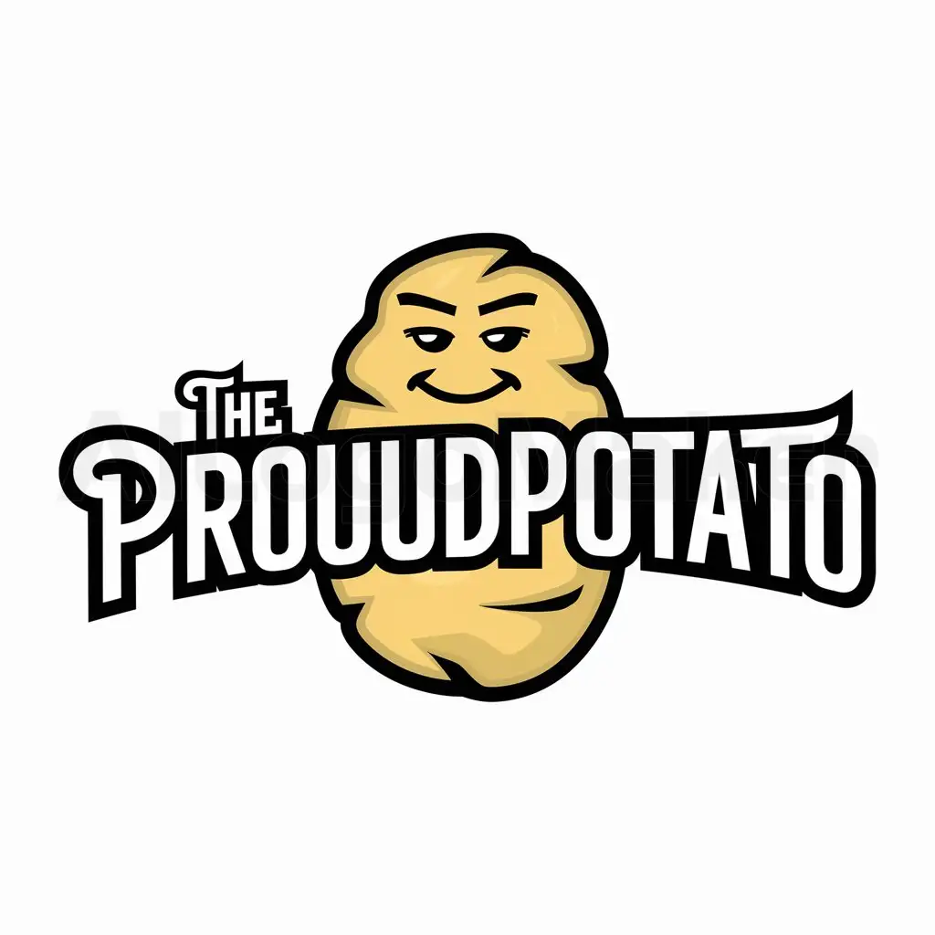 a logo design,with the text "TheProudPotato", main symbol:potato,Moderate,be used in Entertainment industry,clear background