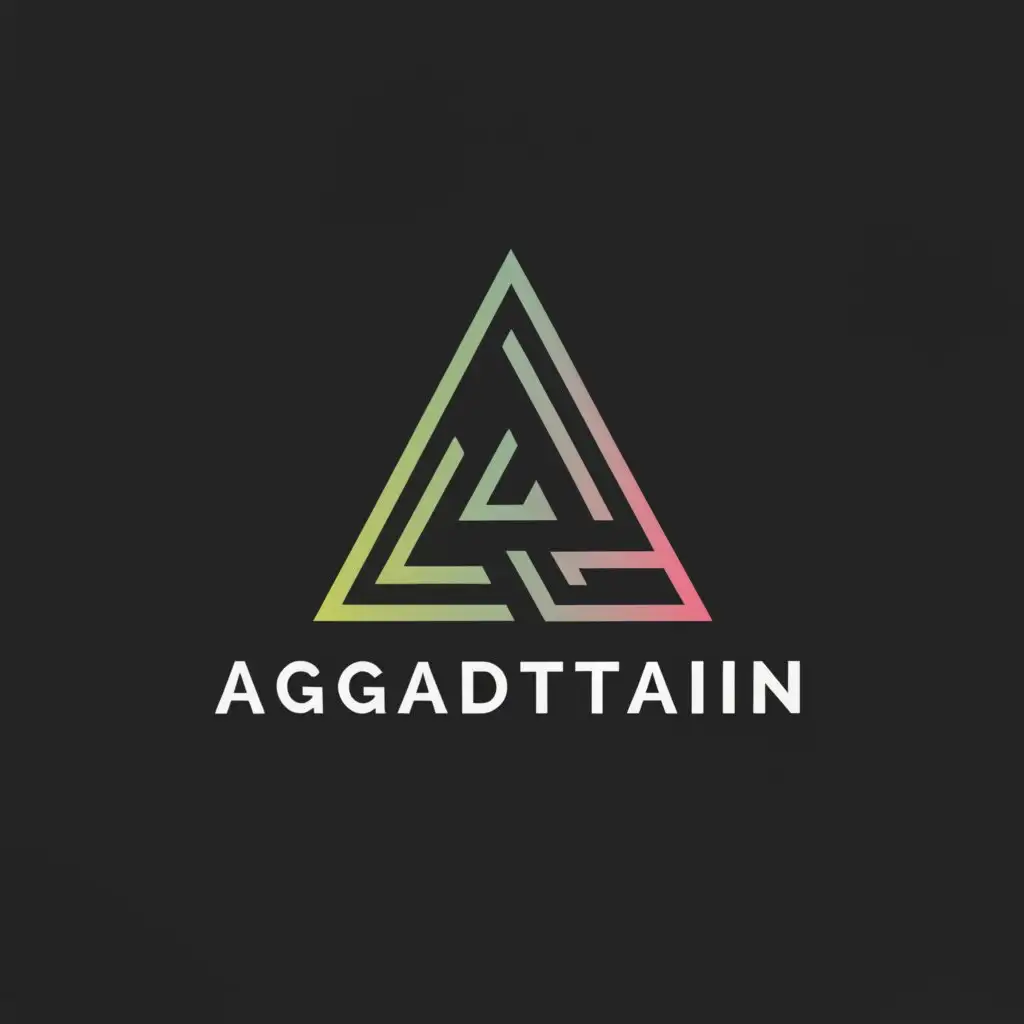 a logo design,with the text "AGADTAIN", main symbol:Triangle ,Moderate,be used in Digital industry,clear background