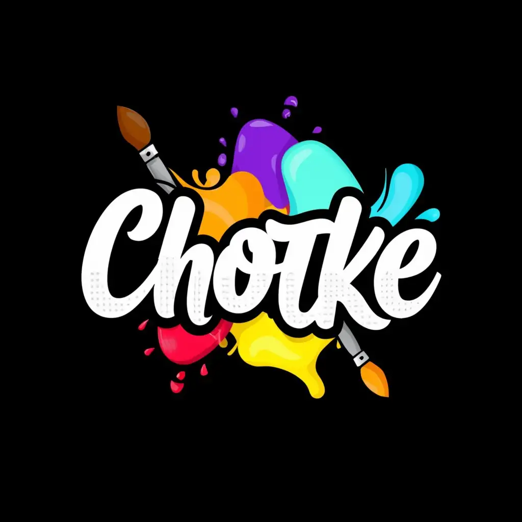 a logo design,with the text "chotke", main symbol:brush
 color
 paint
,complex,be used in design industry,clear background