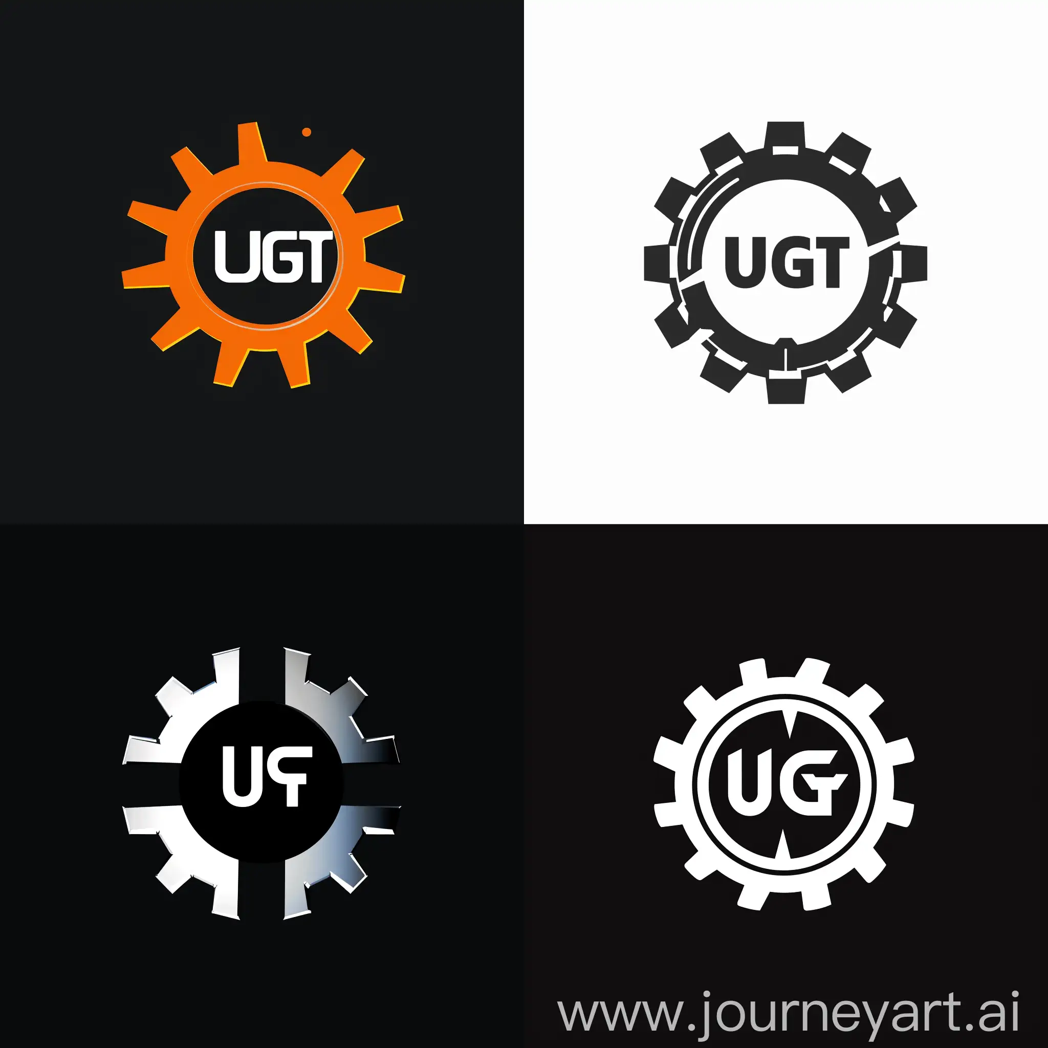 Логотип УГТ (управление главного технолога ) связанный с шестеренкой