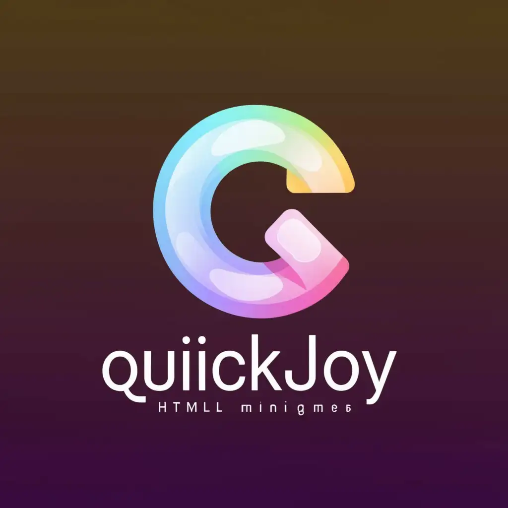 a logo design,with the text "QuickJoy", main symbol:game html5 web minigame Q,Minimalistic,be used in Entertainment industry,clear background