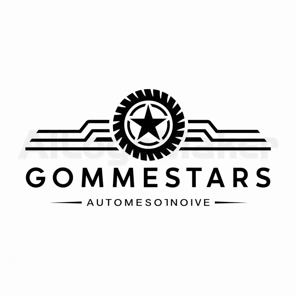 a logo design,with the text "GommeStars", main symbol:a tire,Moderate,be used in Automotive industry,clear background