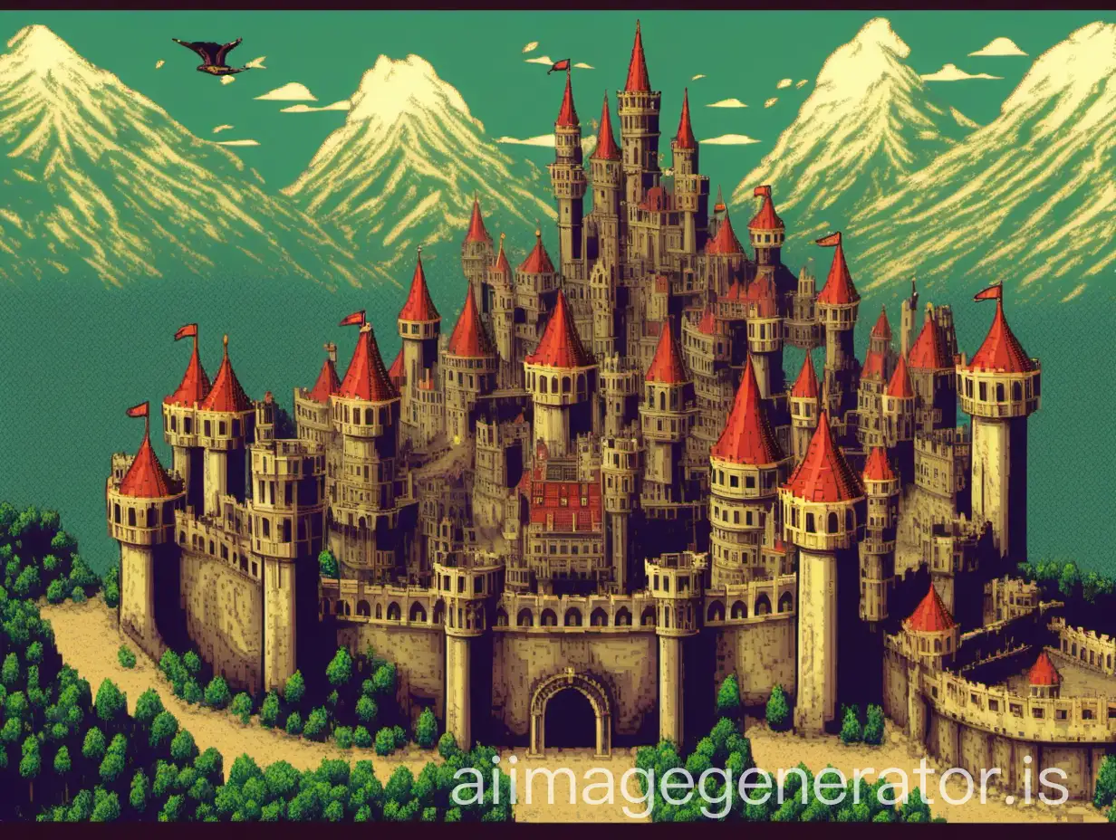 a kingdom in a retro video game!