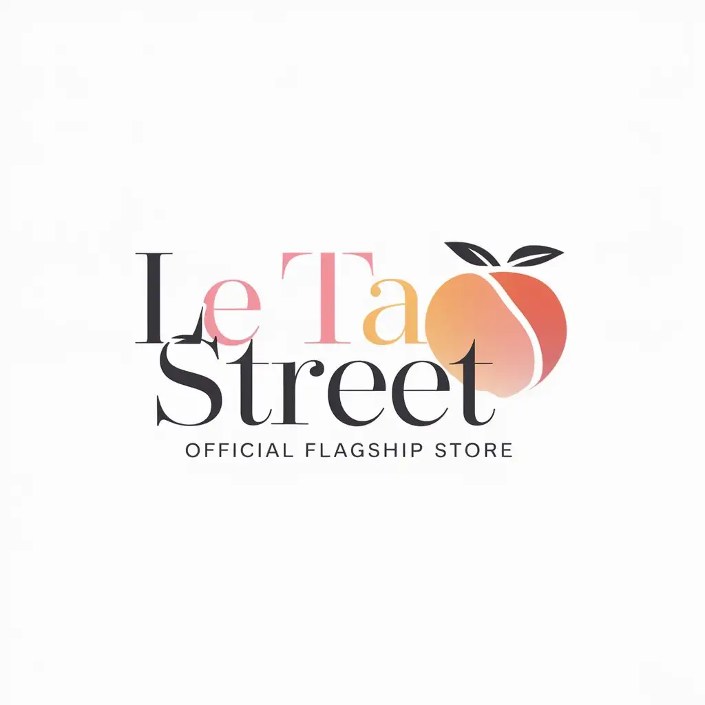 a logo design,with the text "le tao street official flagship store", main symbol:peach,Moderate,be used in e-commerce industry,clear background