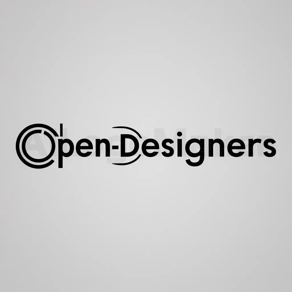a logo design,with the text "OPEN-DESIGNERS", main symbol:OPEN-DESIGNERS,Minimalistic,be used in ai industry,clear background