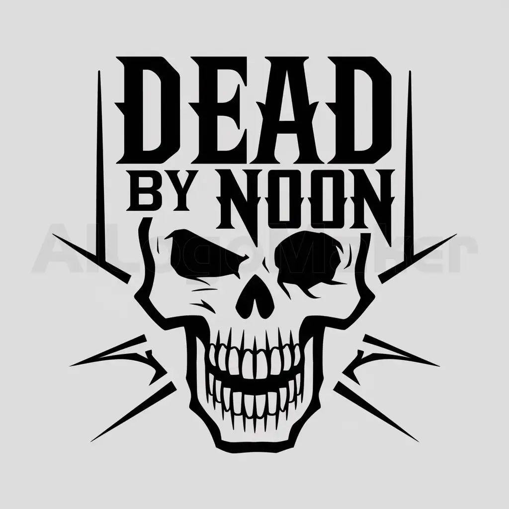 a logo design,with the text "dead by noon", main symbol:dead noon skull,Moderate,clear background