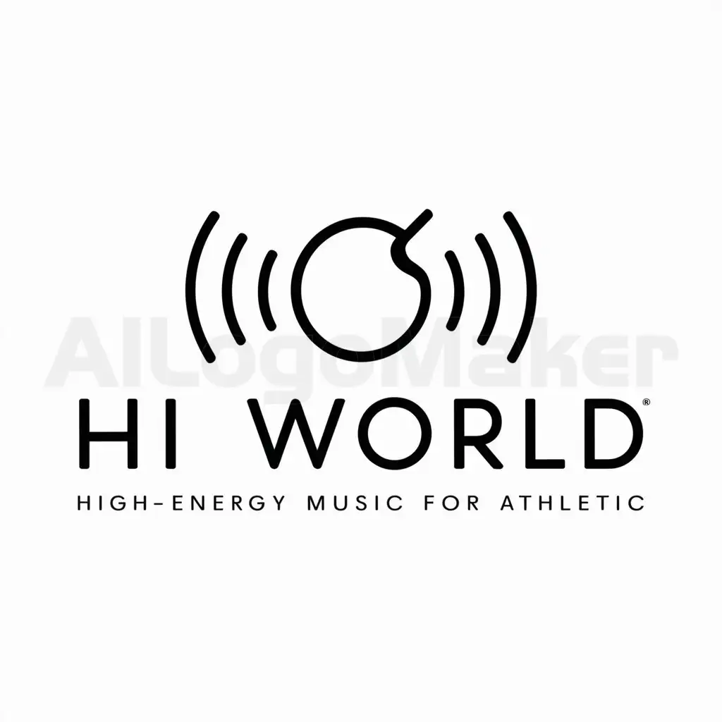 a logo design,with the text "hi world", main symbol:sound system,Minimalistic,be used in Sports Fitness industry,clear background