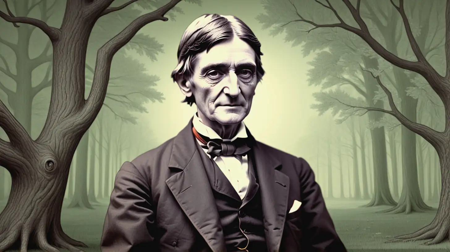 Portrait of Ralph Waldo Emerson in Contemplative Reverie