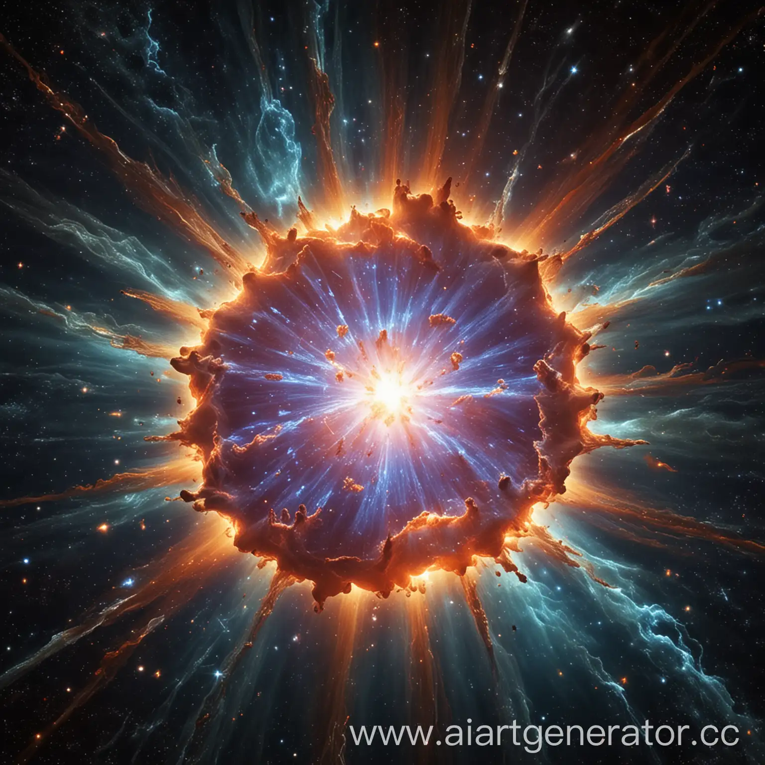 красивый взрыв сверхновой звезды в космосе