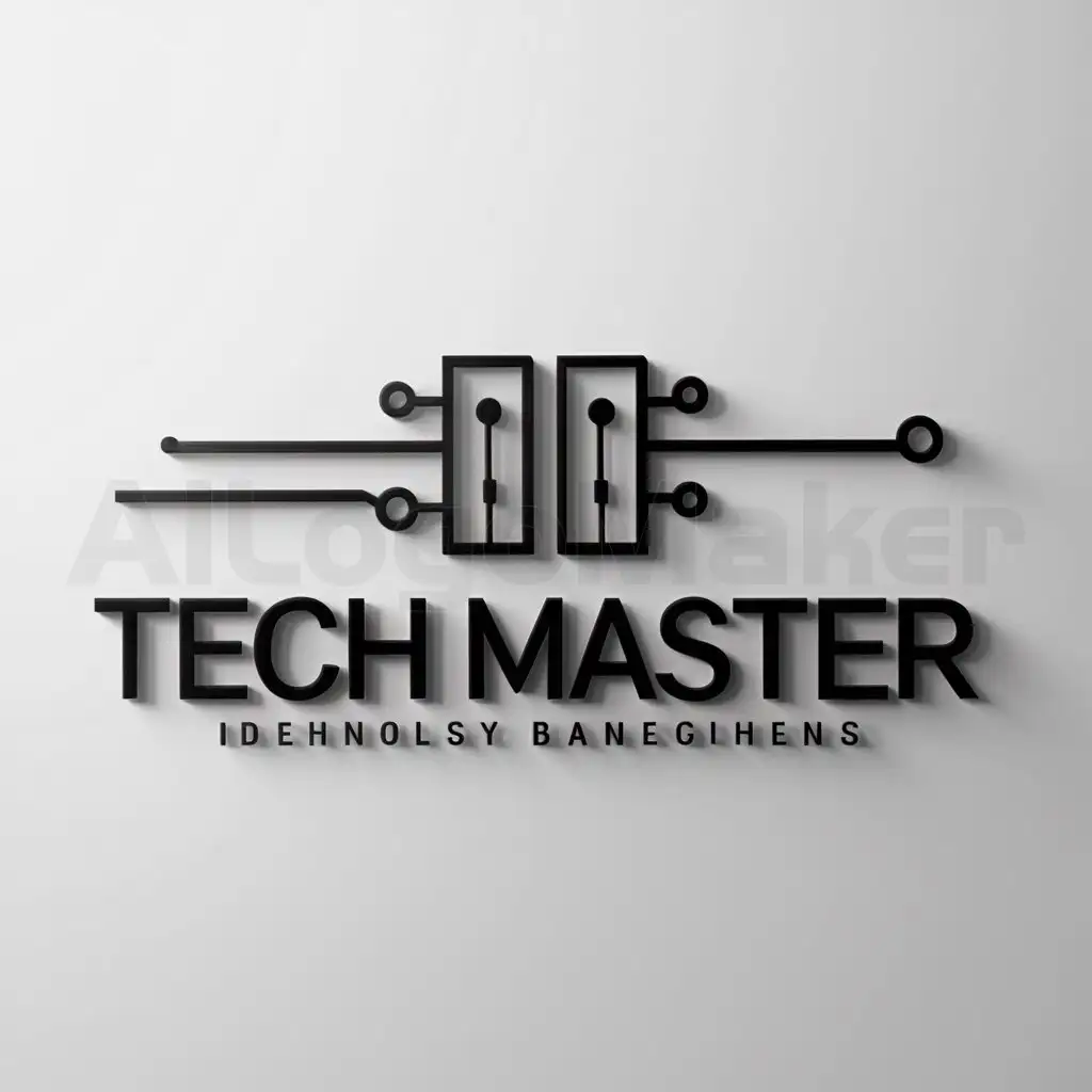 a logo design,with the text "Tech Master", main symbol:any thing tech related,Minimalistic,be used in Technology industry,clear background