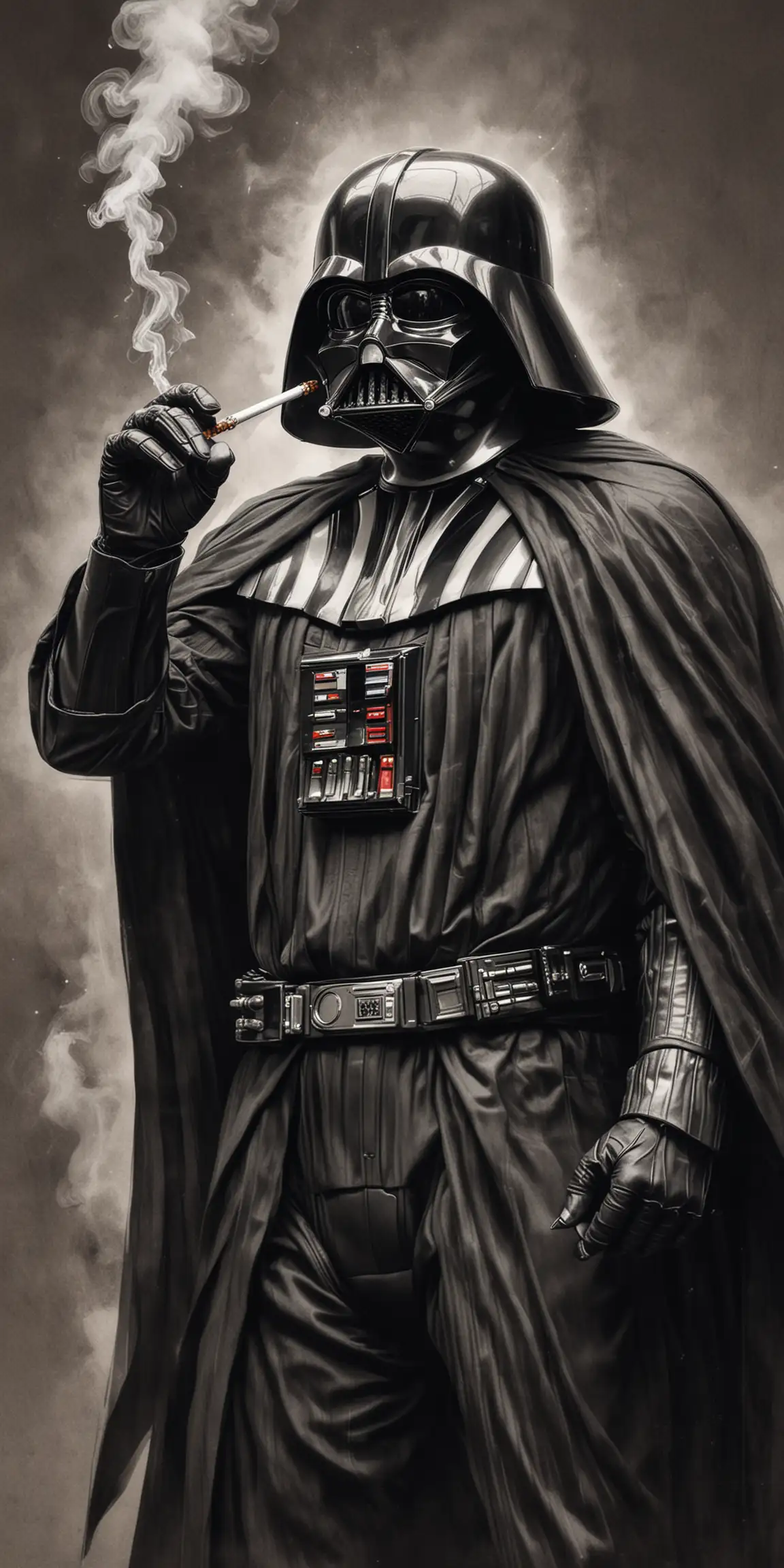 Dancing Darth Vader Smoking a Cigarette Galactic Sith Groove and Relaxed Swagger