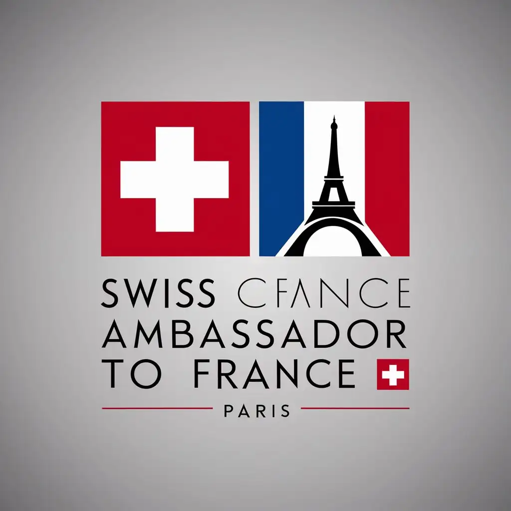 Swiss Embassy in France Logo Diplomatic Harmony of Swiss Cross and Eiffel Tower