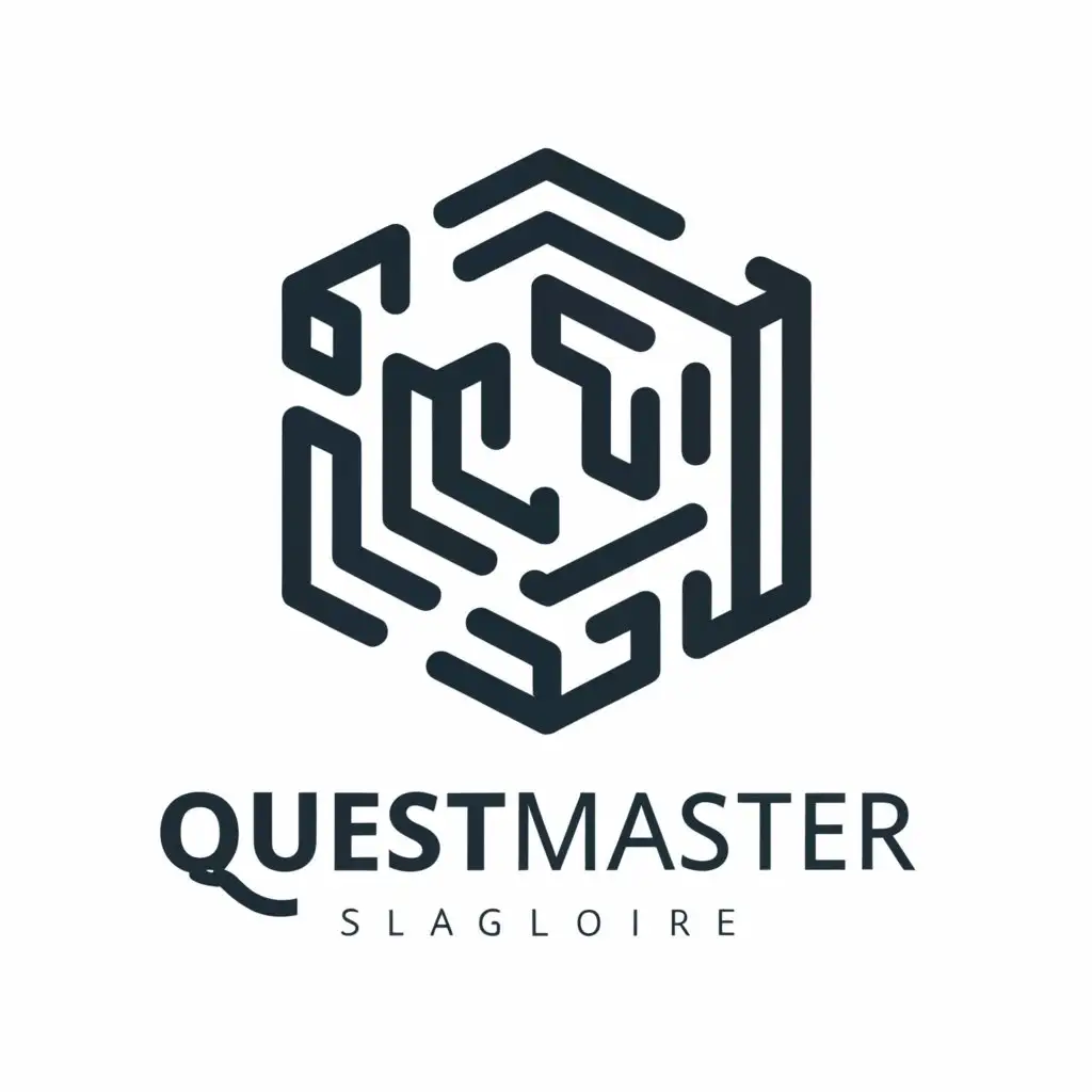 a logo design,with the text "Questmaster", main symbol:Labyrinth,Minimalistic,be used in Entertainment industry,clear background