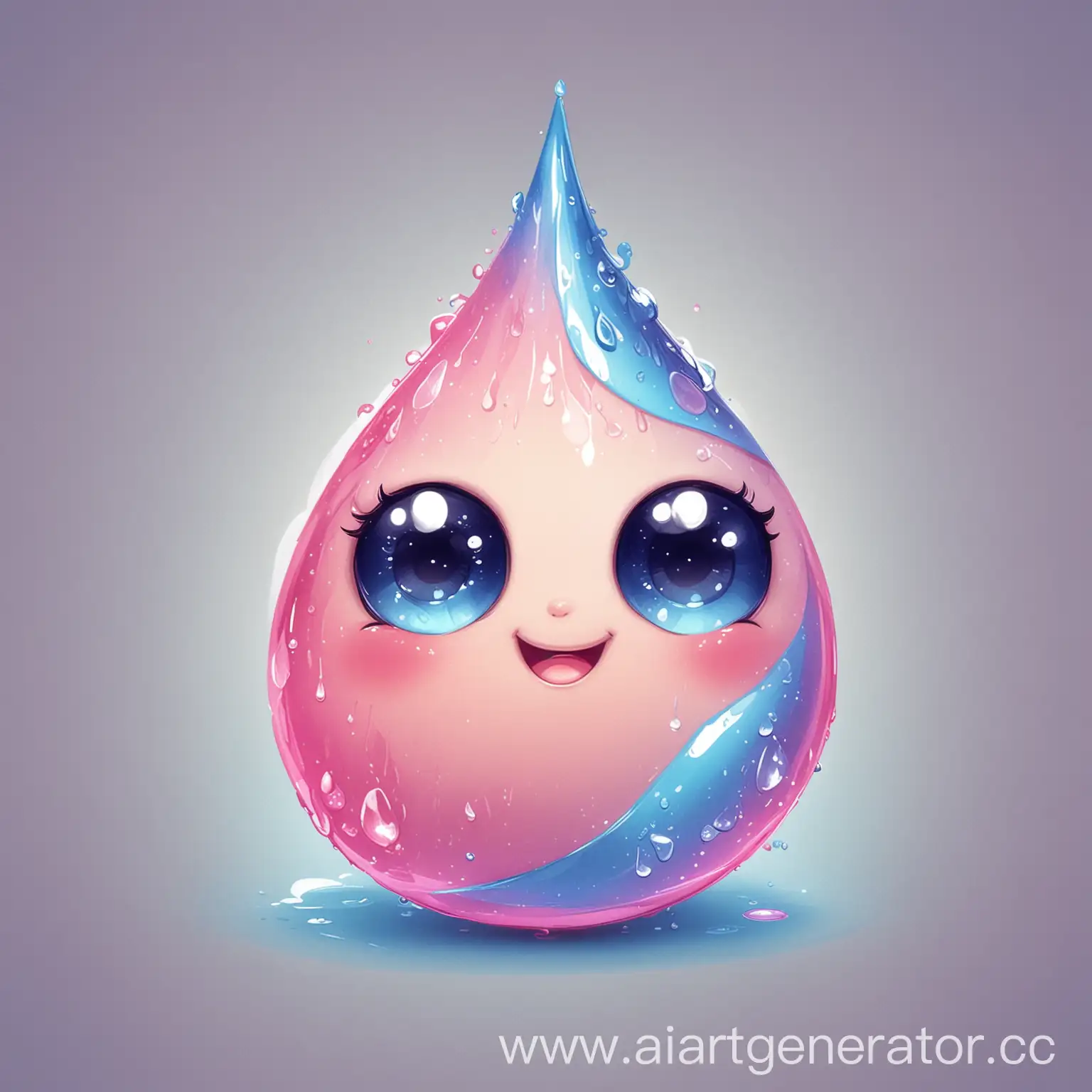 Adorable-DropShaped-Character-in-Blue-and-Pink-Colors