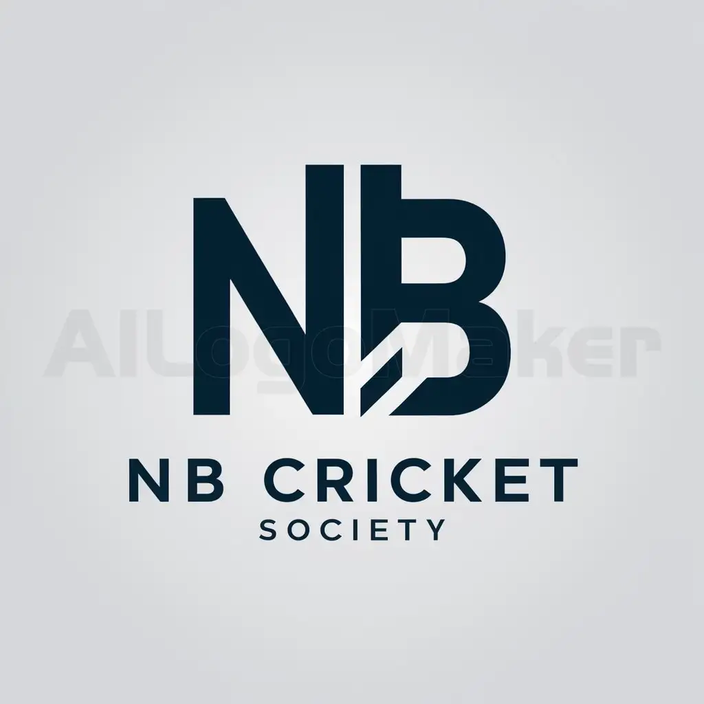 a logo design,with the text "NB CRICKET SOCIETY", main symbol:NB,Minimalistic,be used in cricket industry,clear background