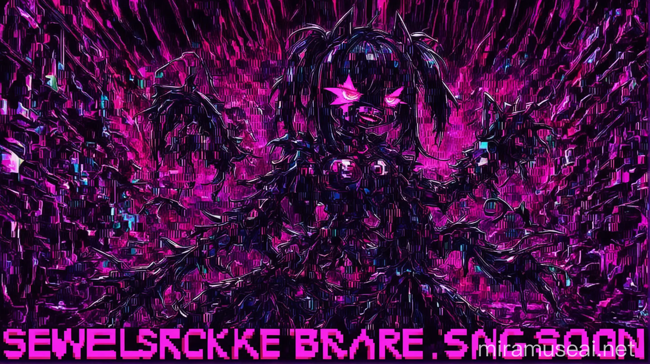 anime, sewerslvt (breakcore artsist) dark, glitchy song cover