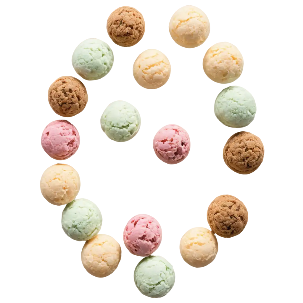many balls of ice cream in a circle