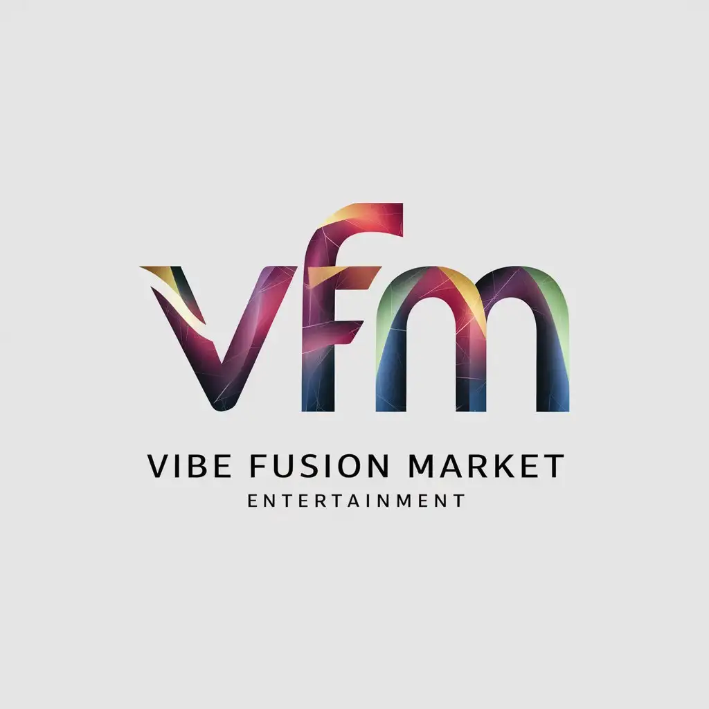 LOGO-Design-For-VIBE-FUSION-MARKET-Modern-Symbol-VFM-for-Entertainment-Industry