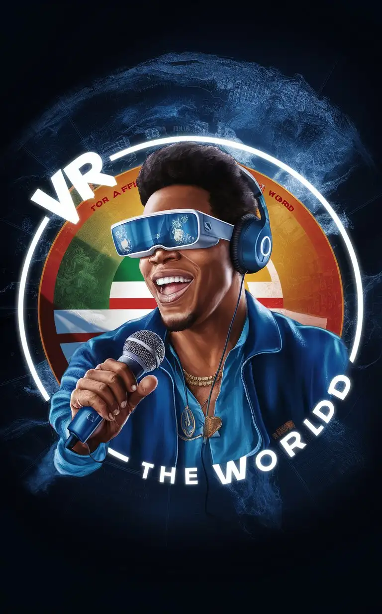 Lionel Richie in Virtual Reality Glasses Sings VR the World