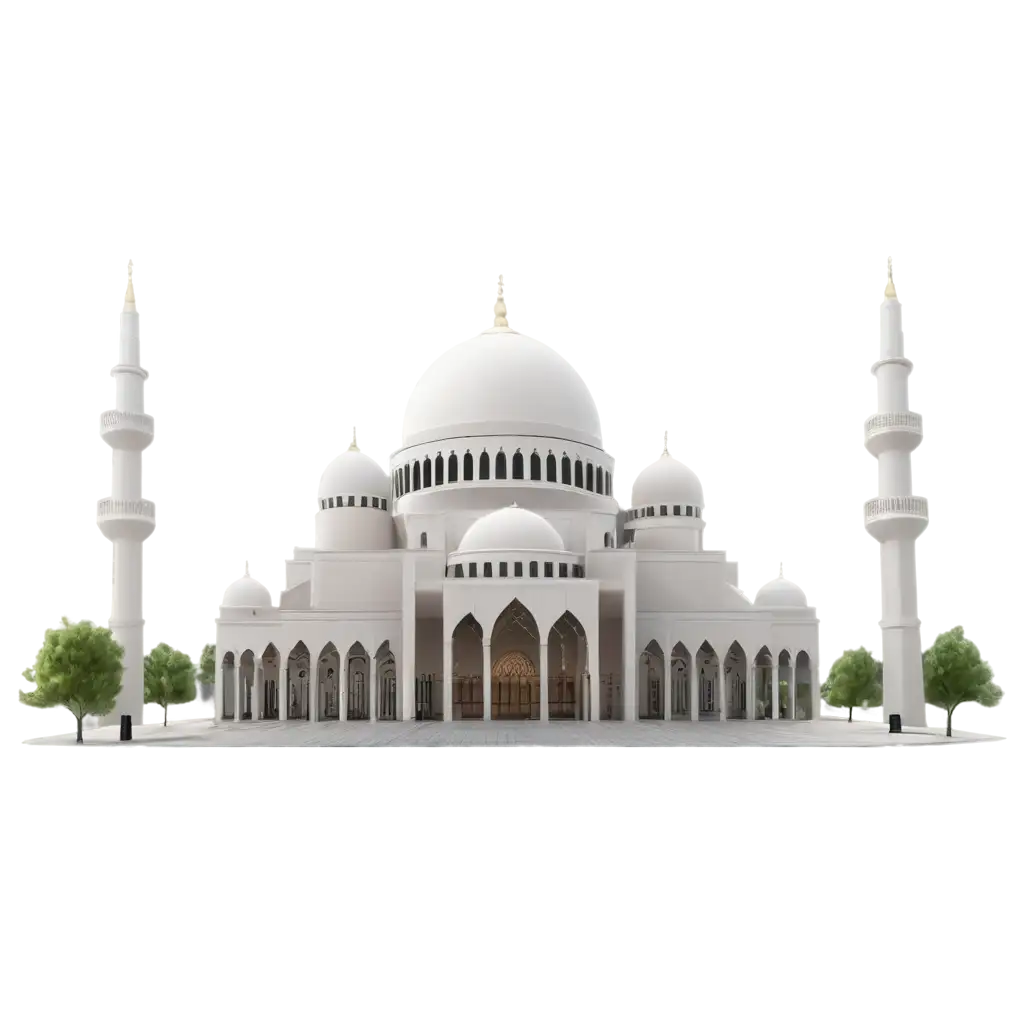 Mosque 3D render style