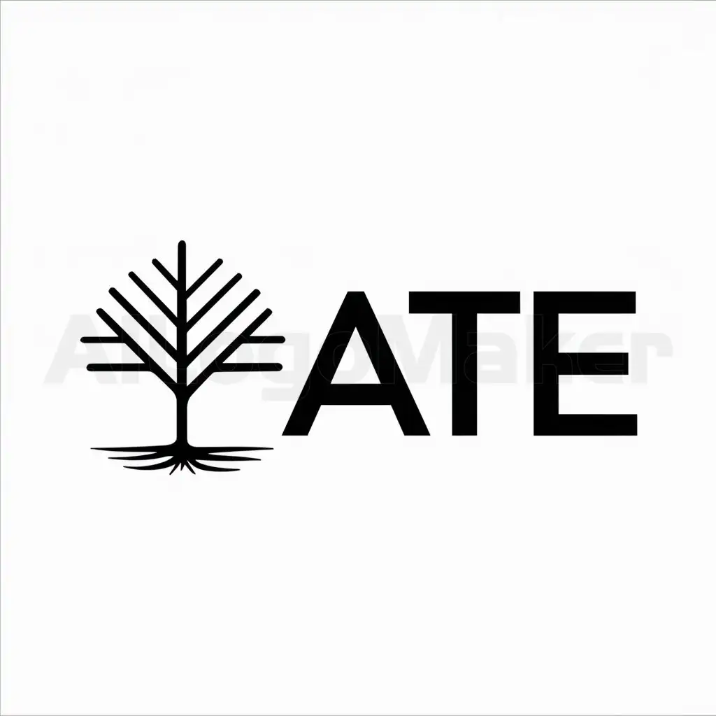 a logo design,with the text "ATE", main symbol:Minimalistic,Minimalistic,clear background