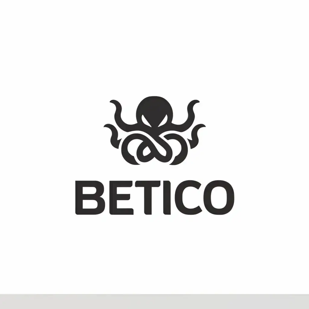 a logo design,with the text "betico", main symbol:octopus,Moderate,be used in betting industry,clear background