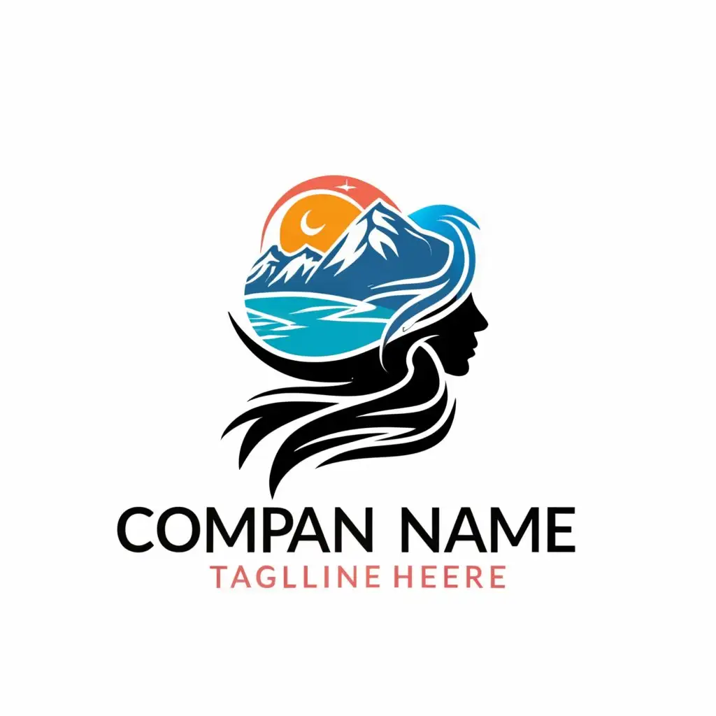 LOGO-Design-For-Amazing-Adventurous-Women-Empowering-Female-Travelers-with-Mountainous-Peaks-and-Flowing-Waters