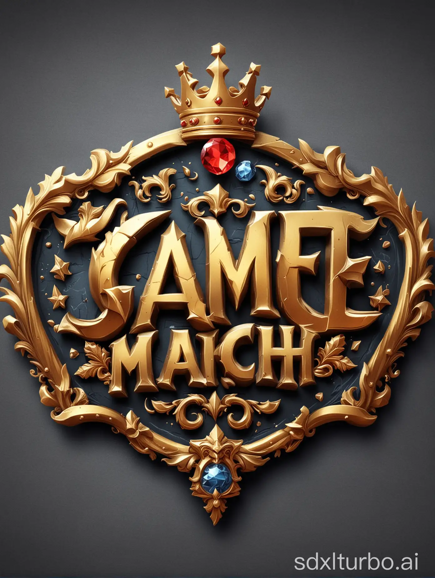game text logo frame like royal match