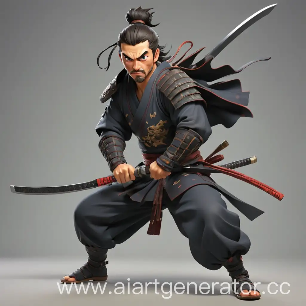 Dynamic-Samurai-Warrior-with-Katana-Sword