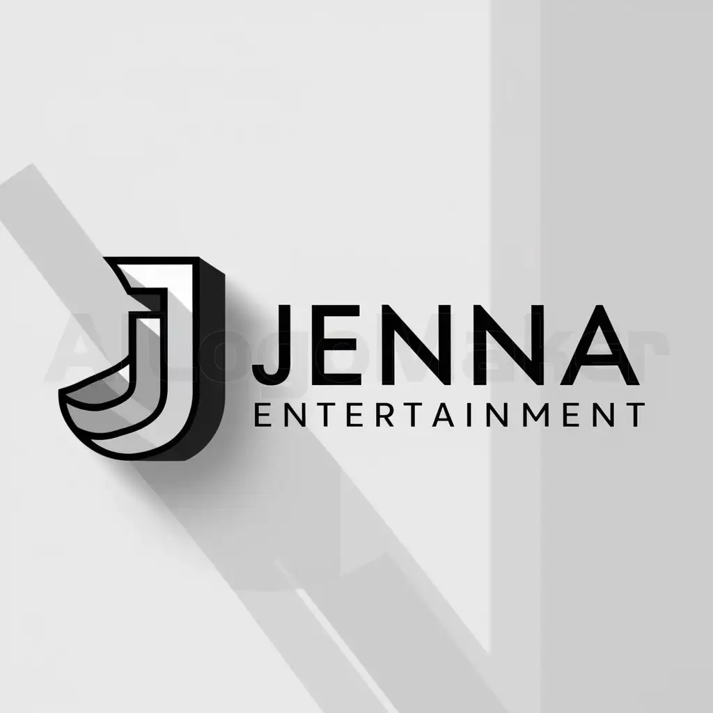 a logo design,with the text "Jenna Entertainment", main symbol:J,Moderate,be used in Entertainment industry,clear background