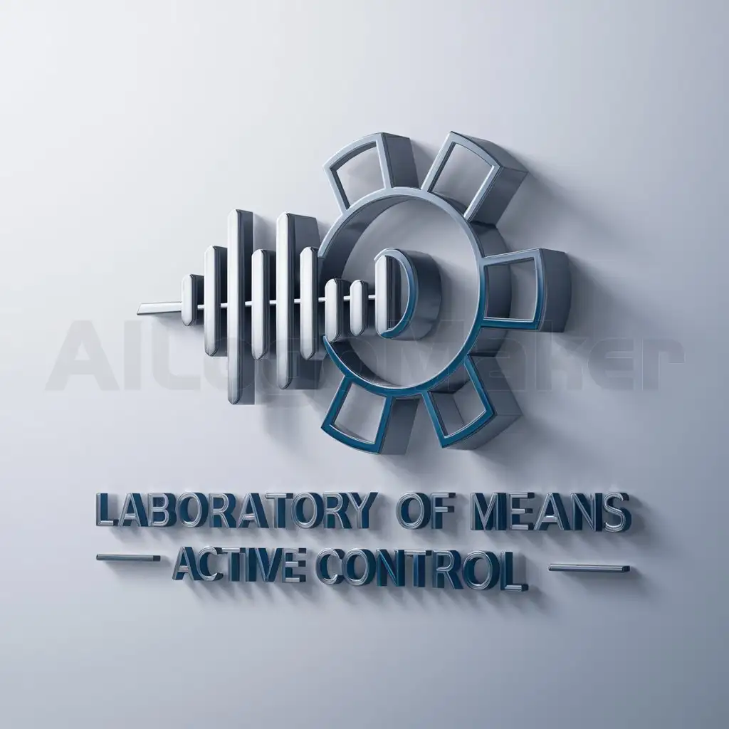 a logo design,with the text 'Laboratory of Means Active Control', main symbol:Oscillogram, gear,Moderate,be used in Technology industry,clear background