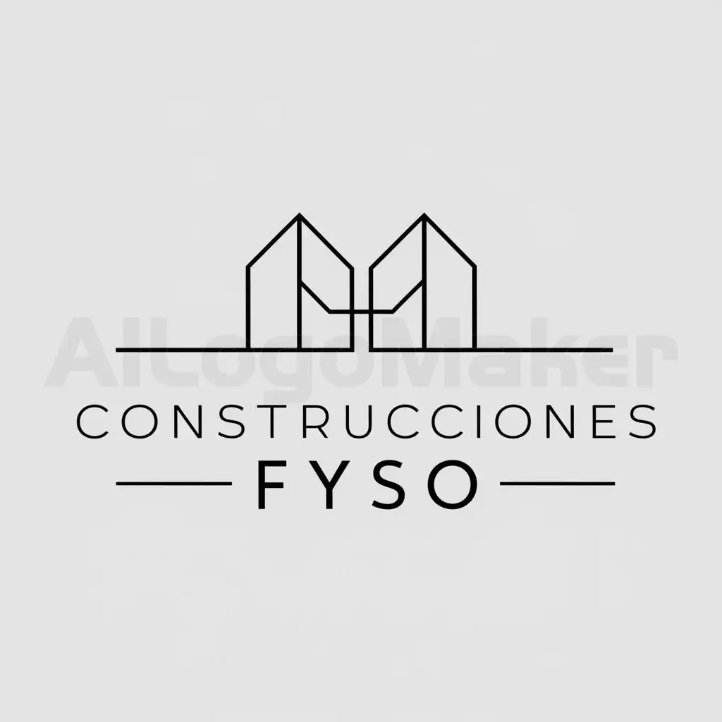 a logo design,with the text "Construcciones Fyso", main symbol:Buildings,Minimalistic,be used in Real Estate industry,clear background