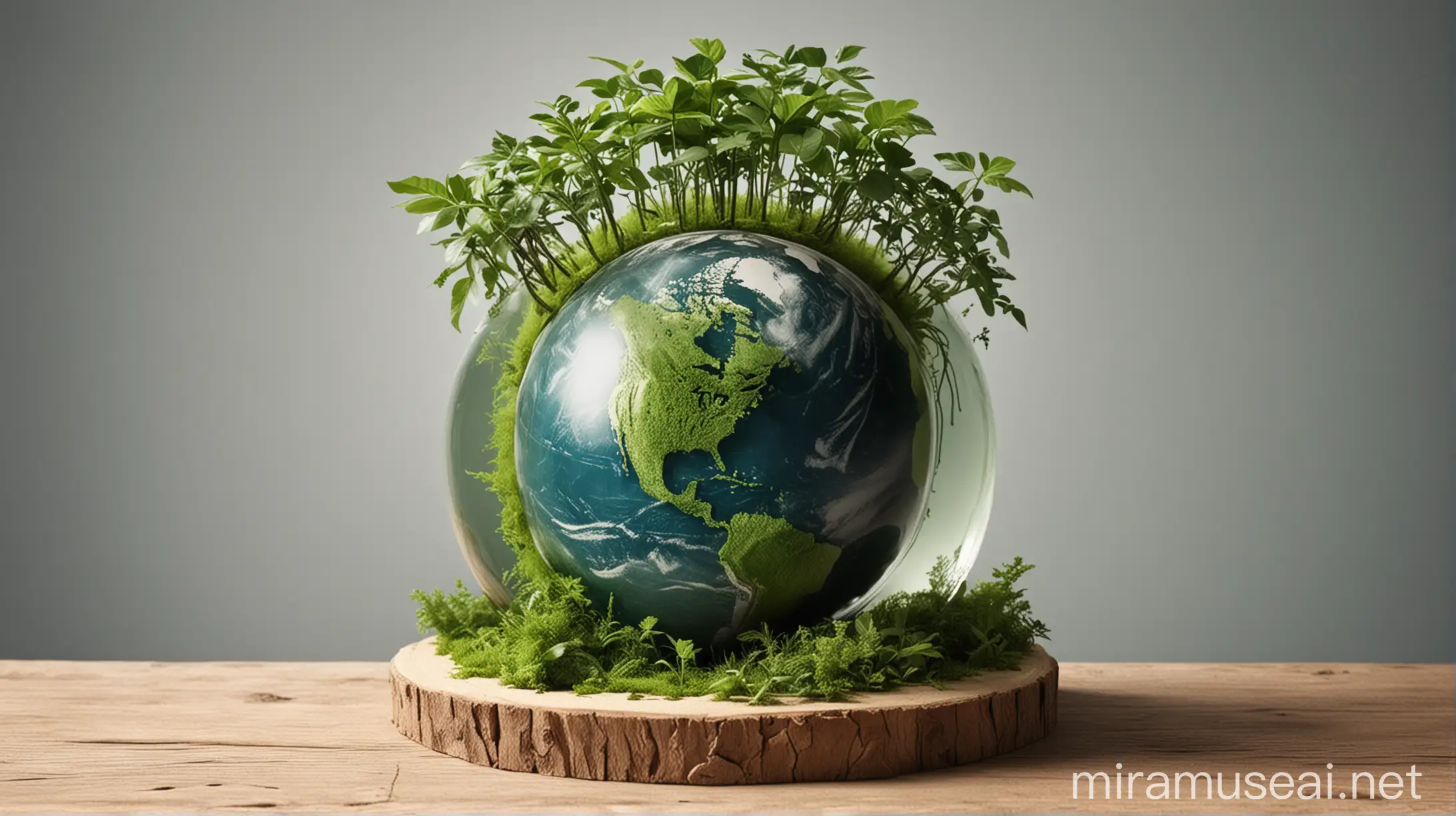 Erstelle eine Grüne Erde als Schaubild für Nachhaltigkeit