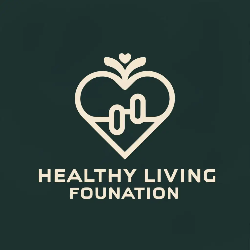 a logo design,with the text "The Healthy Living Foundation", main symbol:Heart,Minimalistic,be used in Nonprofit industry,clear background