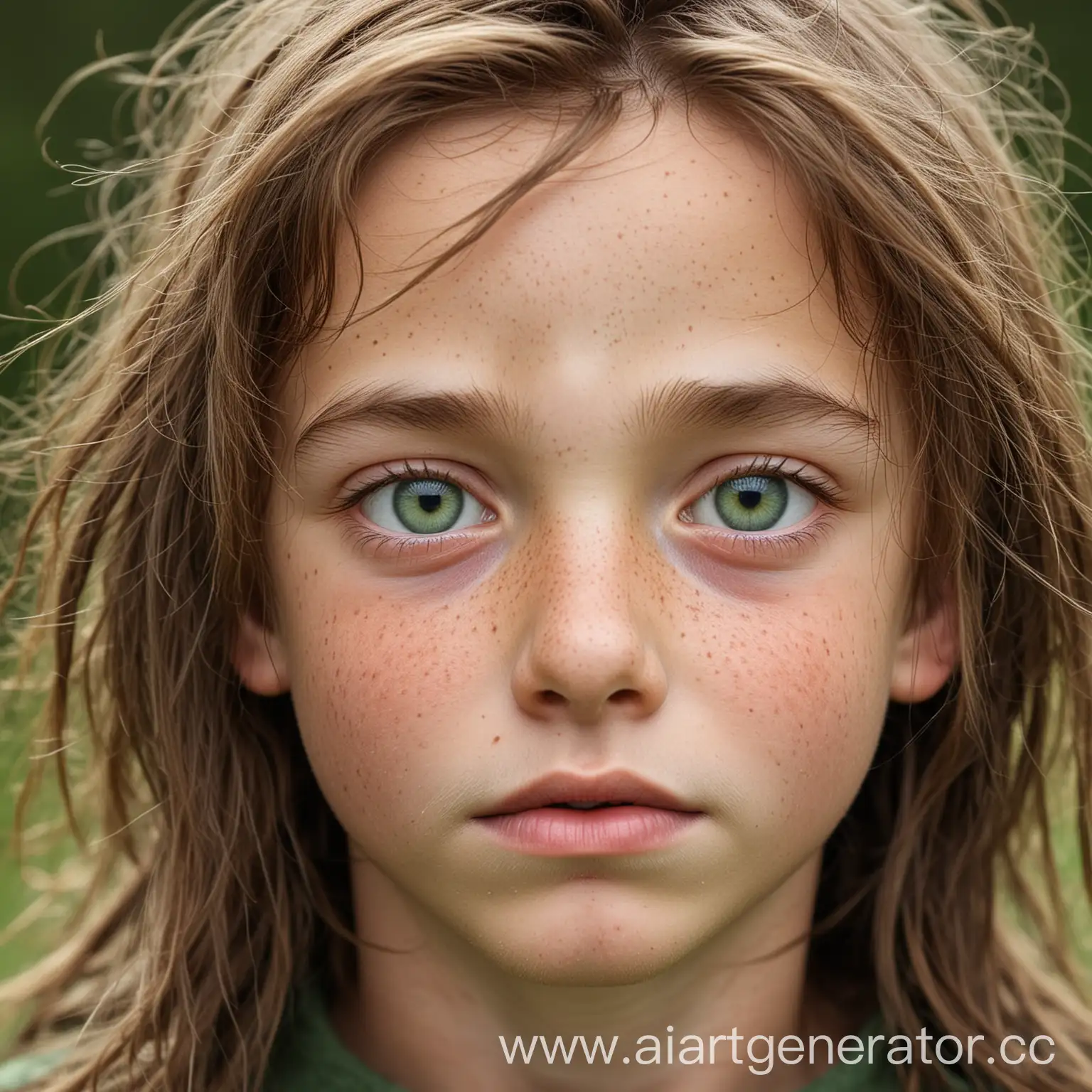 Adorable-NineYearOld-European-Boy-with-Long-Hair-and-Freckles