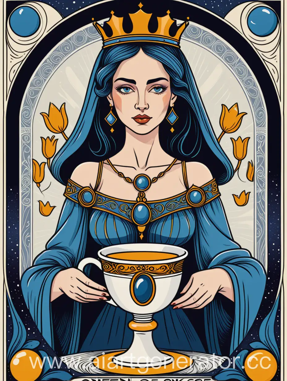 Modern-Style-Woman-in-Queen-of-Cups-Tarot-Card