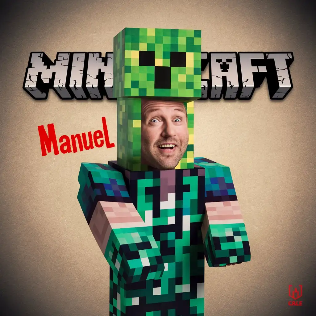 Minecraft Logo Design Featuring Creeper Head
