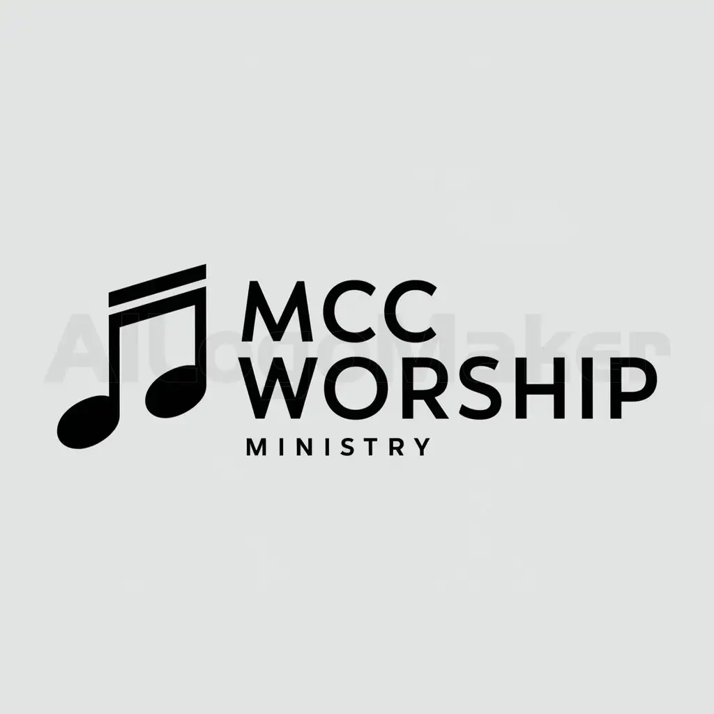 a logo design,with the text "MCC Worship Ministry", main symbol:musica,Moderate,clear background