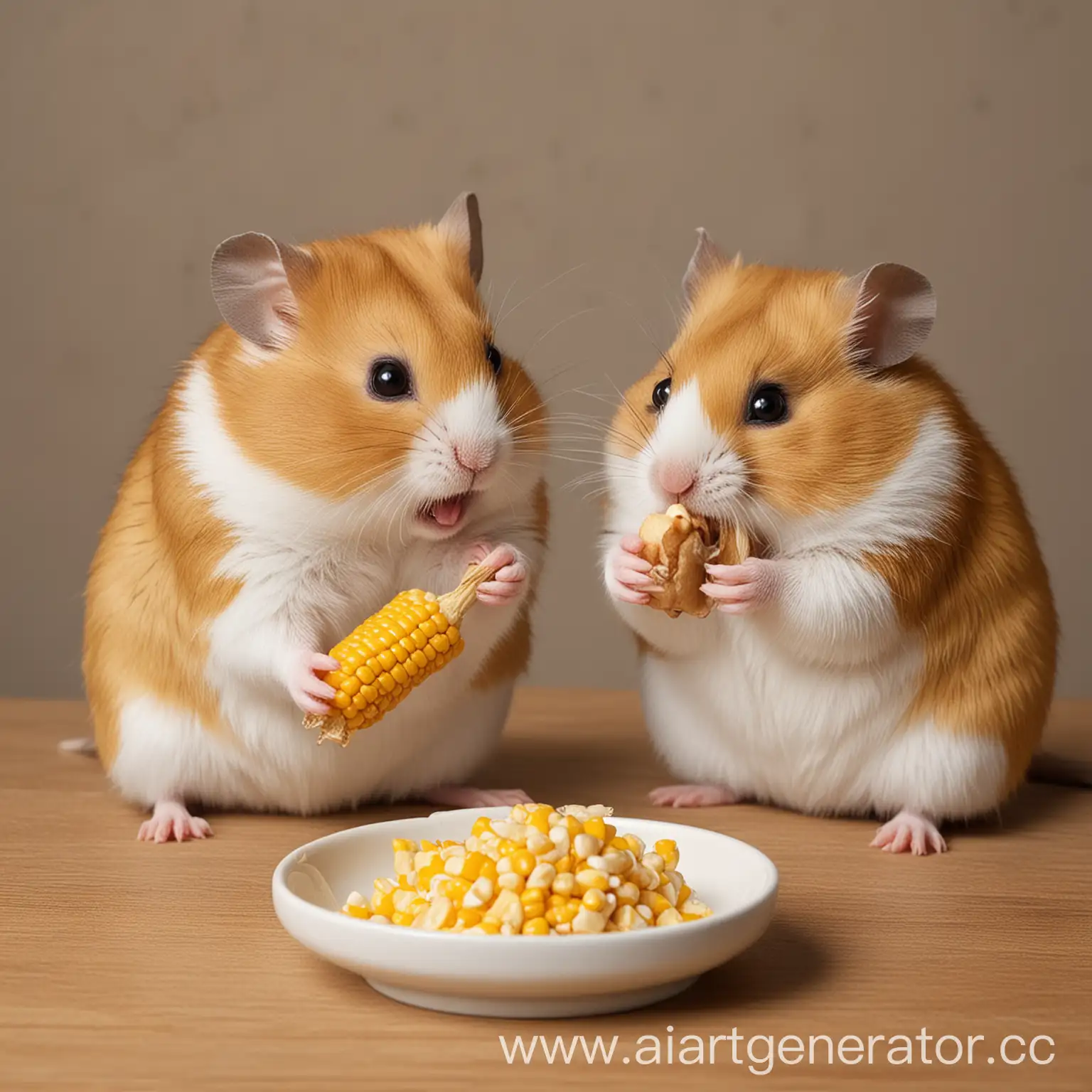 Hamsters-Enjoying-a-Morning-Coffee-and-Corn-Breakfast