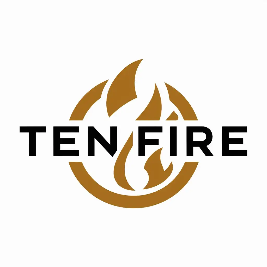 a logo design,with the text "tenfire", main symbol:fire,Moderate,be used in Retail industry,clear background