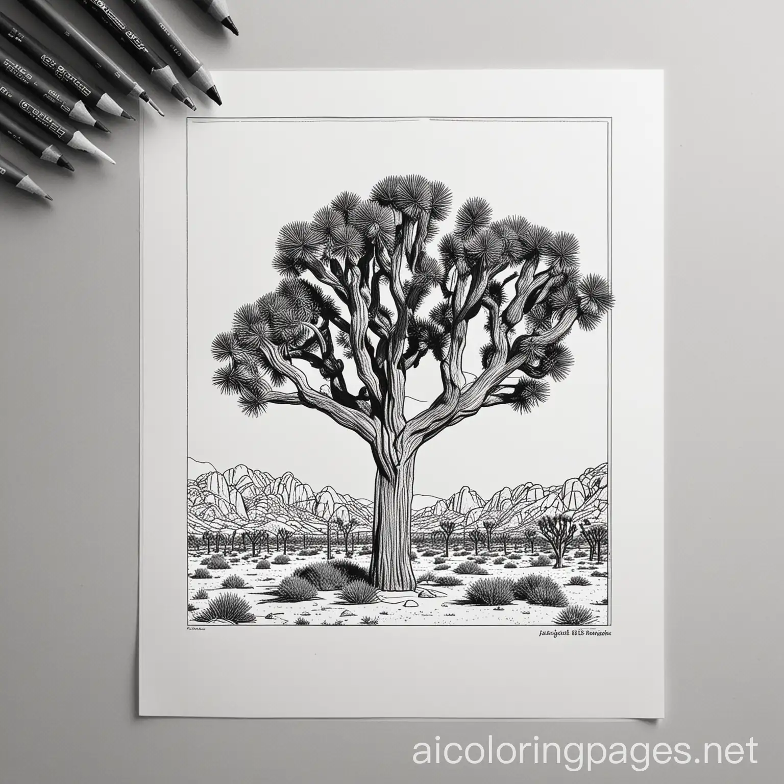 Joshua-Tree-National-Park-Coloring-Page-Simple-Line-Art-for-Young-Children